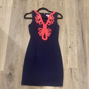 Lilly Pulitzer Navy Mini Dress with pink Accents